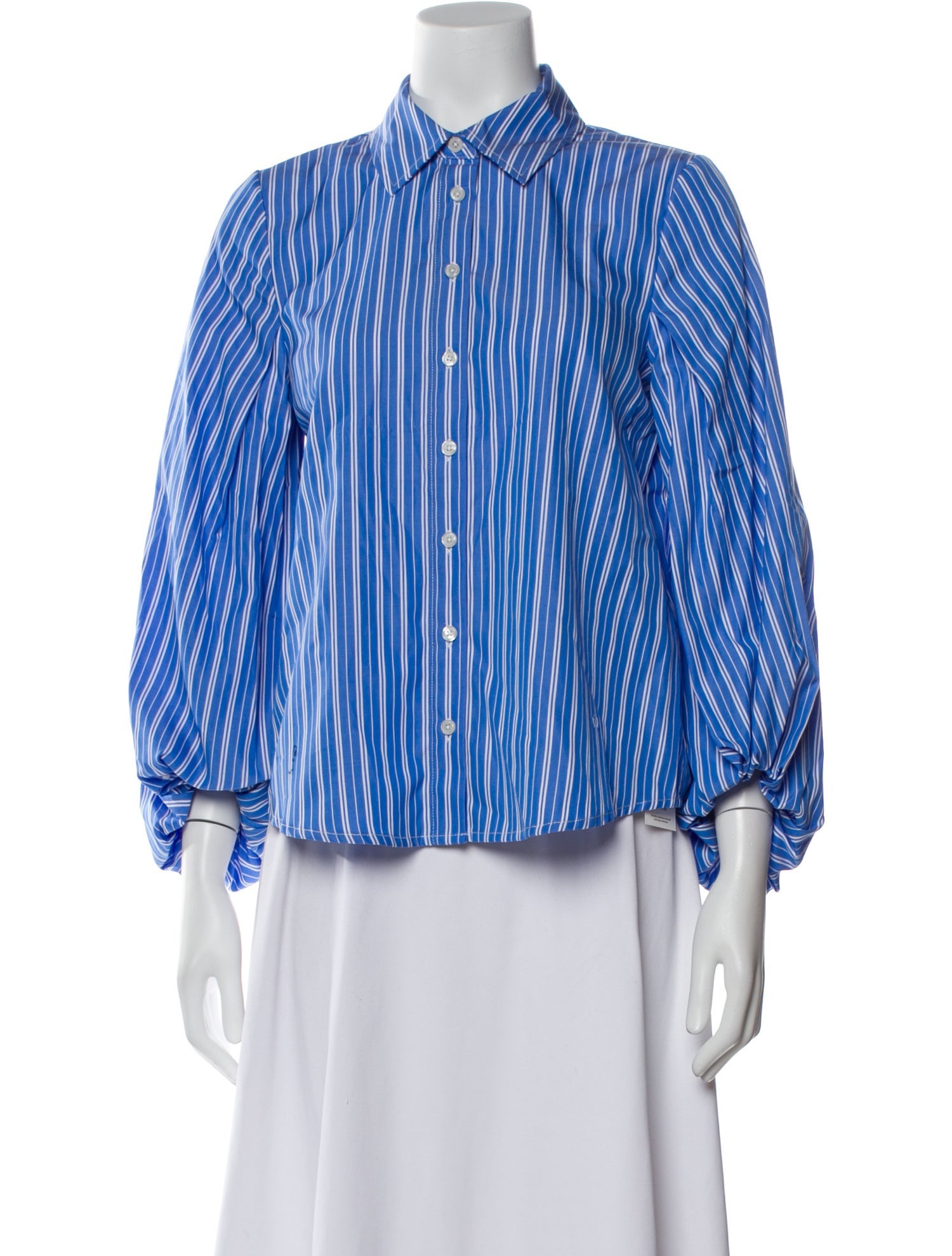 Tanya Taylor Striped Three-Quarter Sleeve Button-Up Top w/ Tags