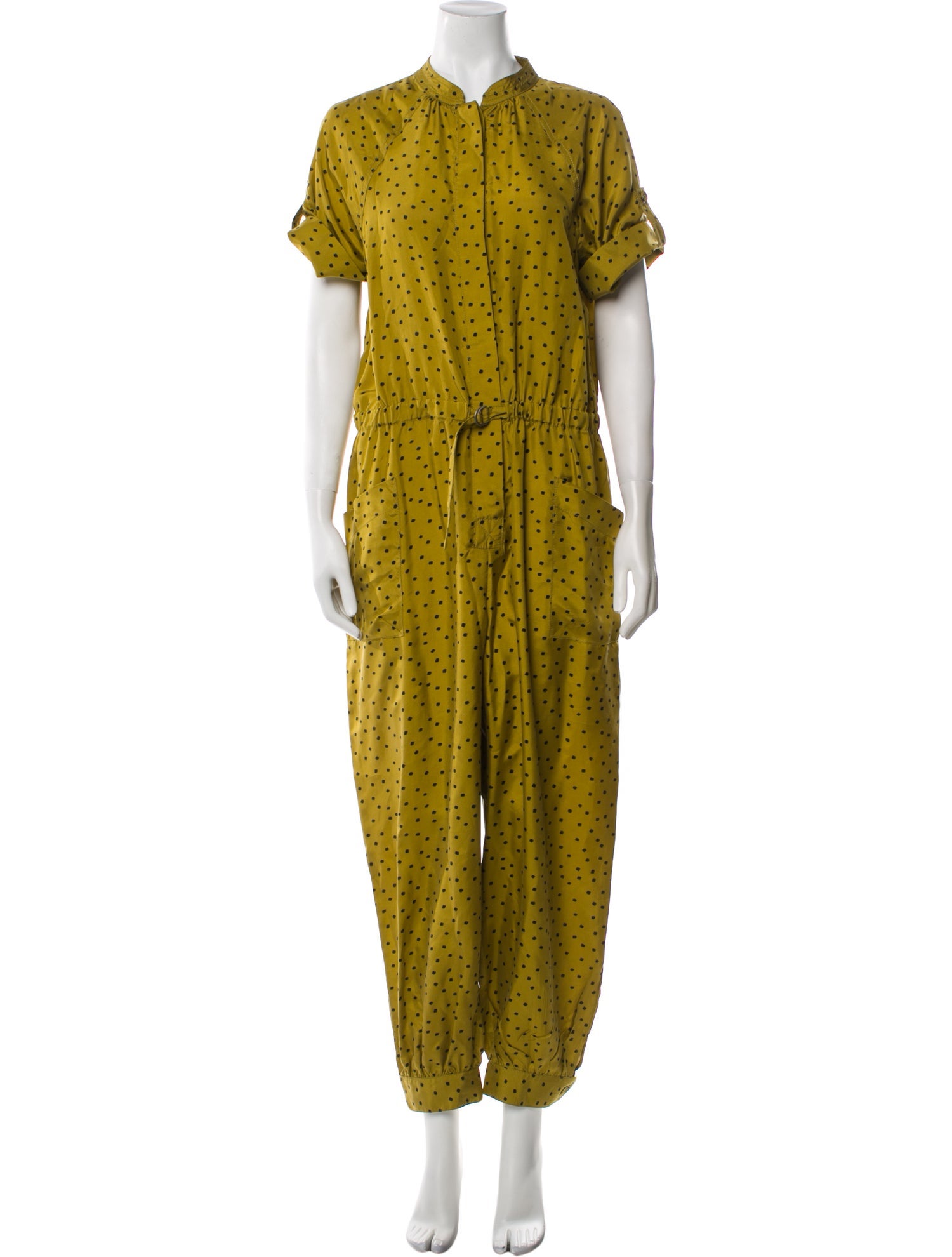 Tanya Taylor Silk Polka Dot Print Jumpsuit