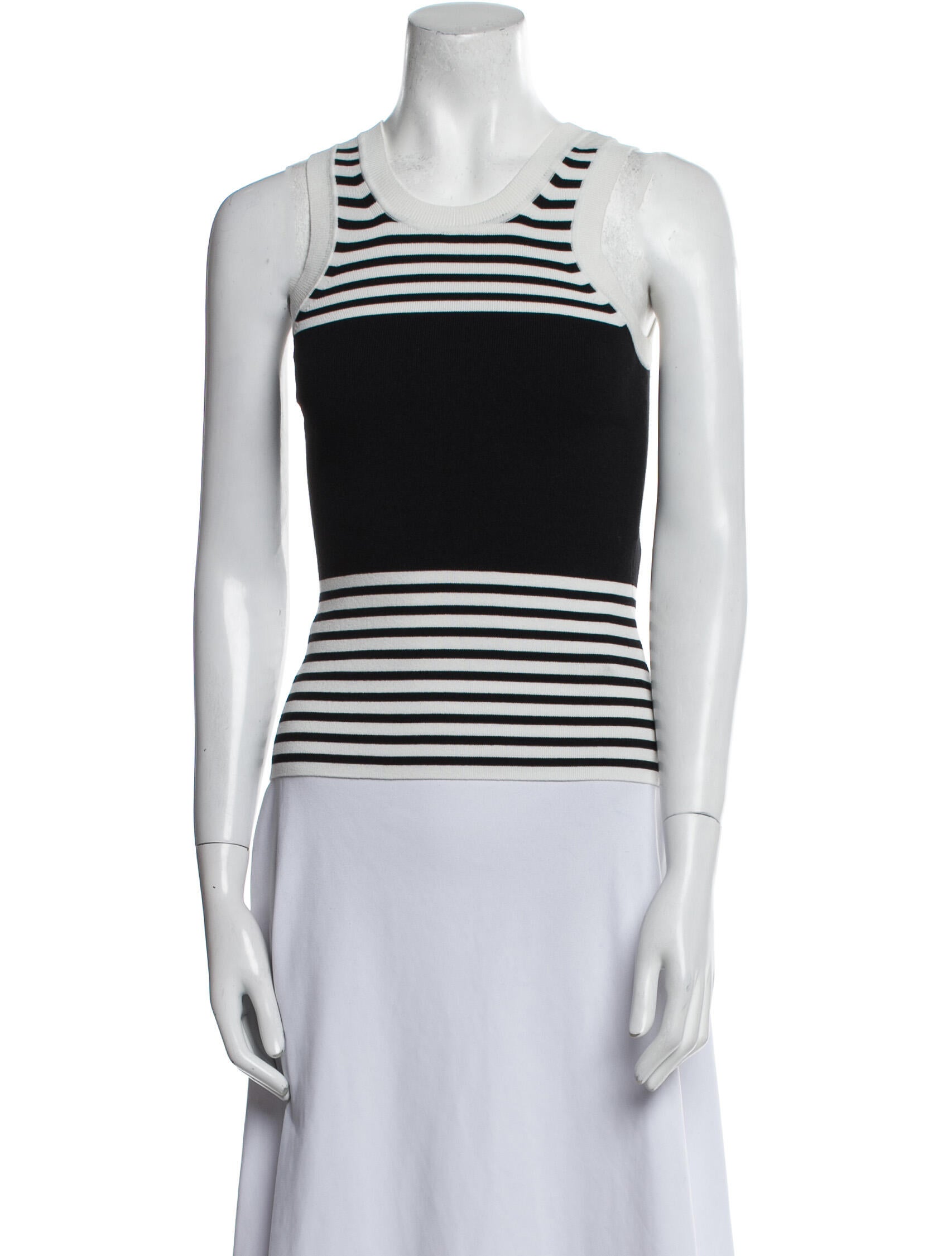 Tanya Taylor Striped Crew Neck Top
