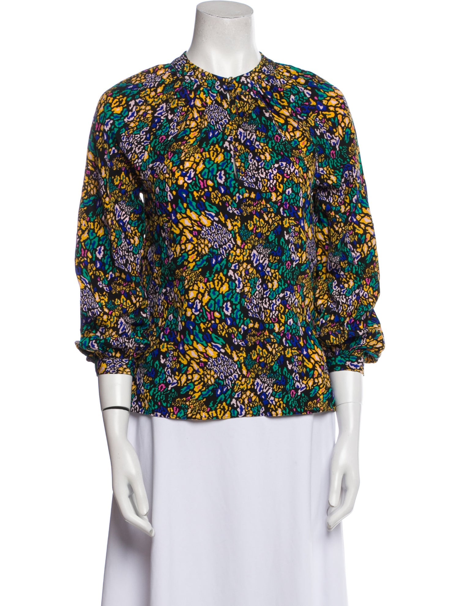 Tanya Taylor Silk Floral Print Blouse