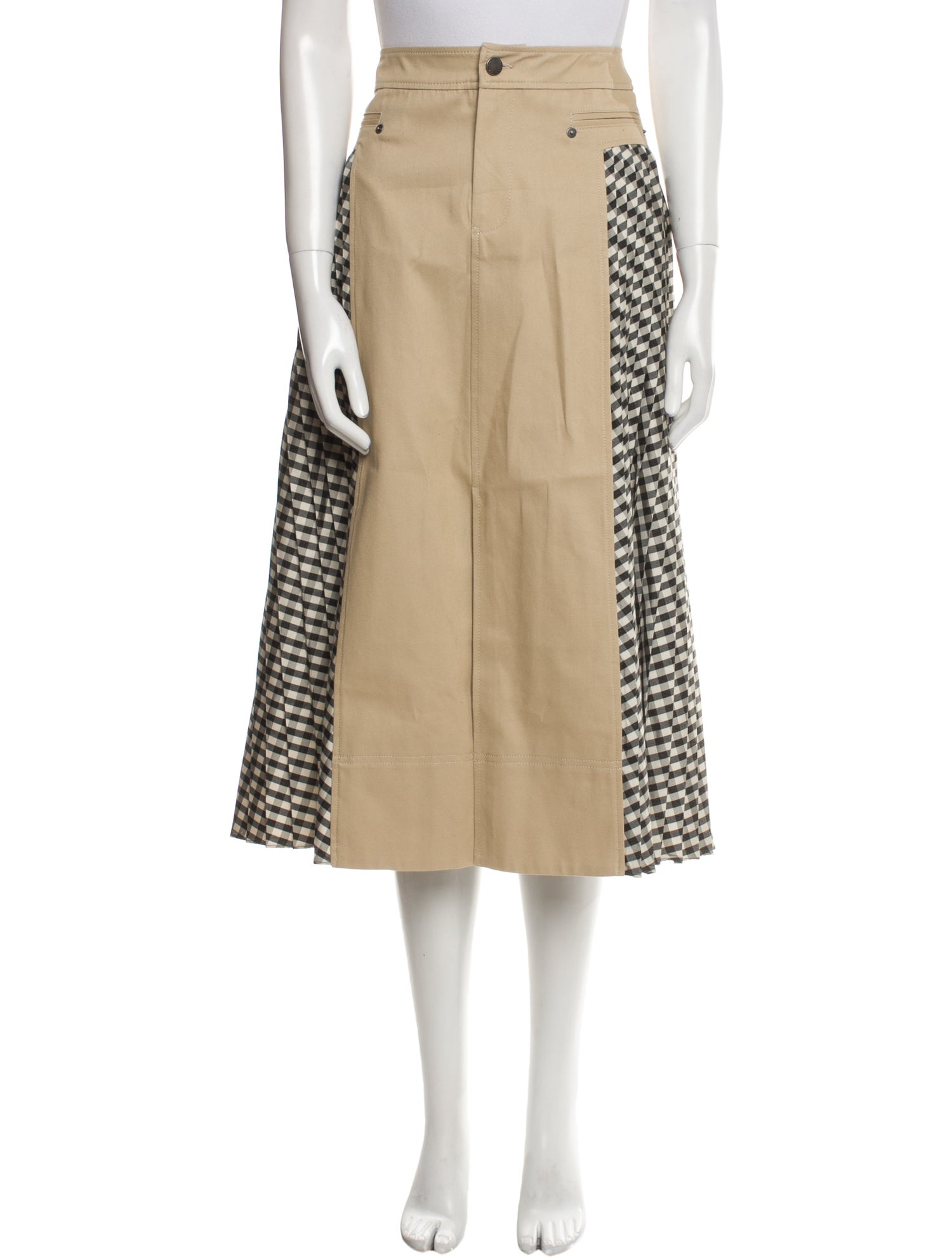 Tanya Taylor Pleated Accents Midi Length Skirt