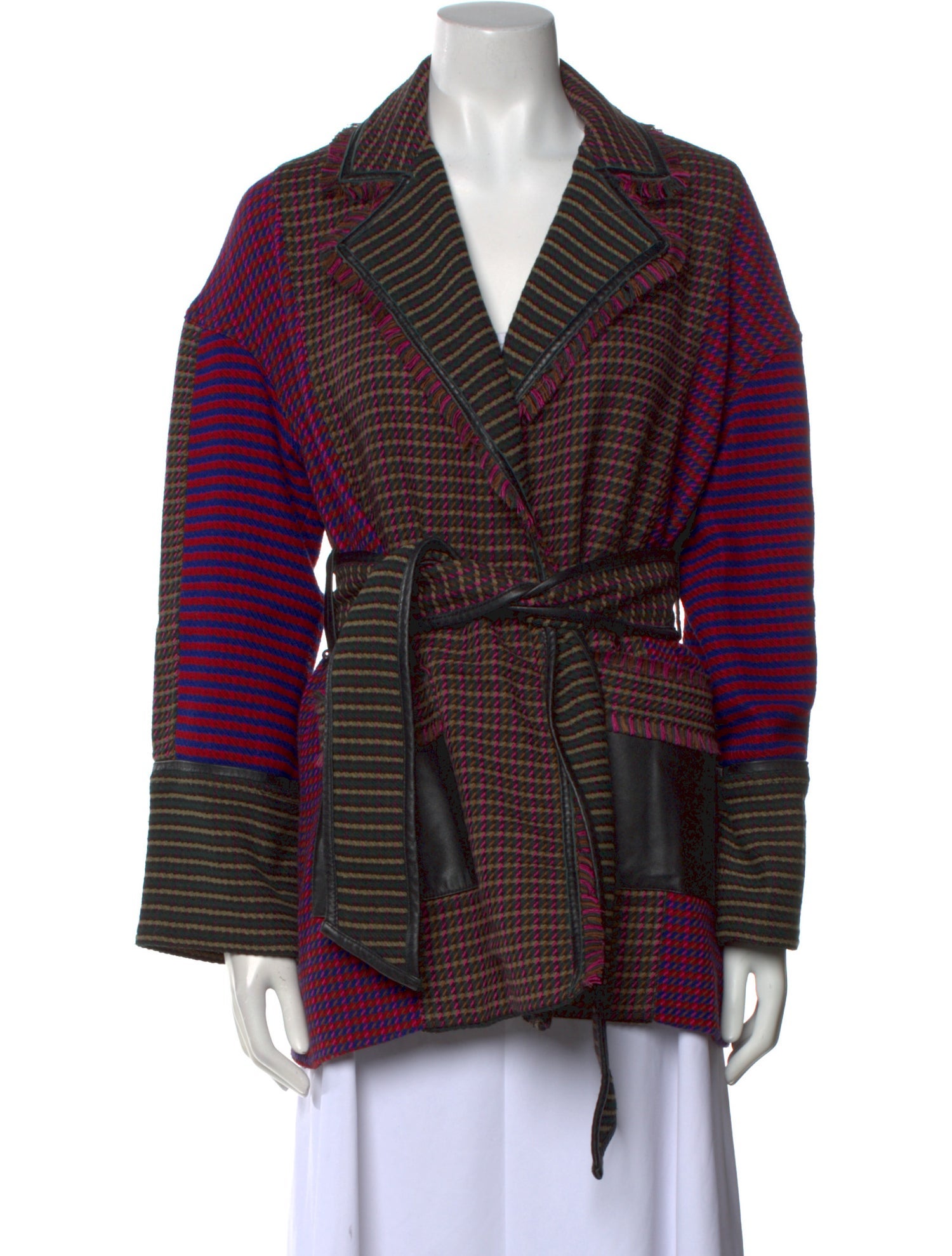 Tanya Taylor Plaid Print Trench Coat