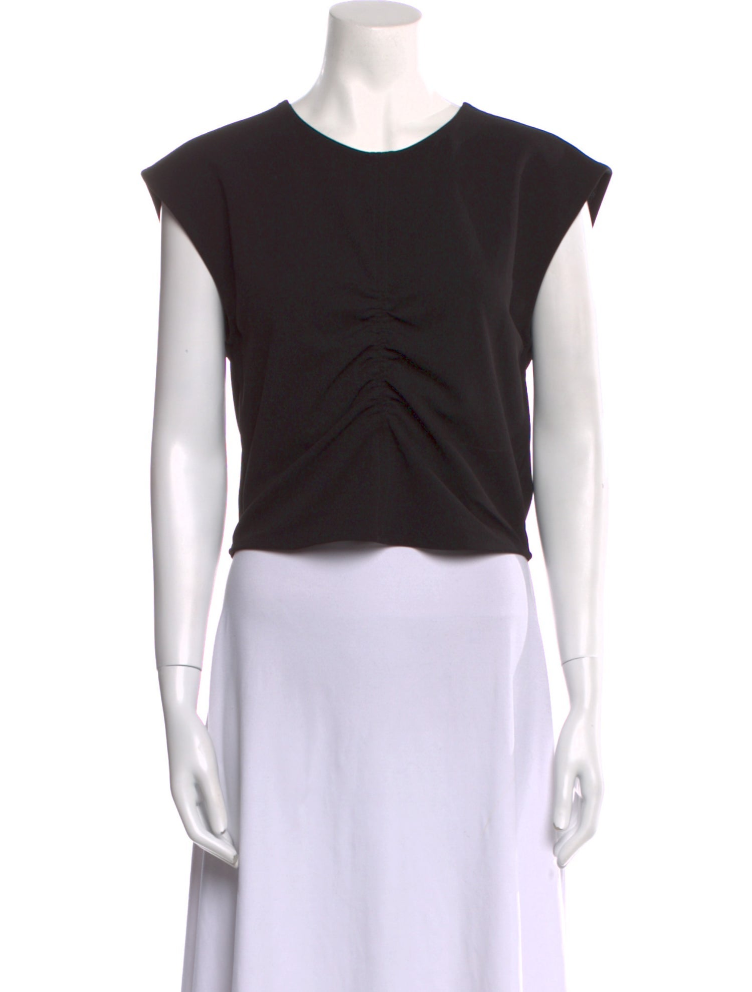 Tanya Taylor Crew Neck Short Sleeve Crop Top