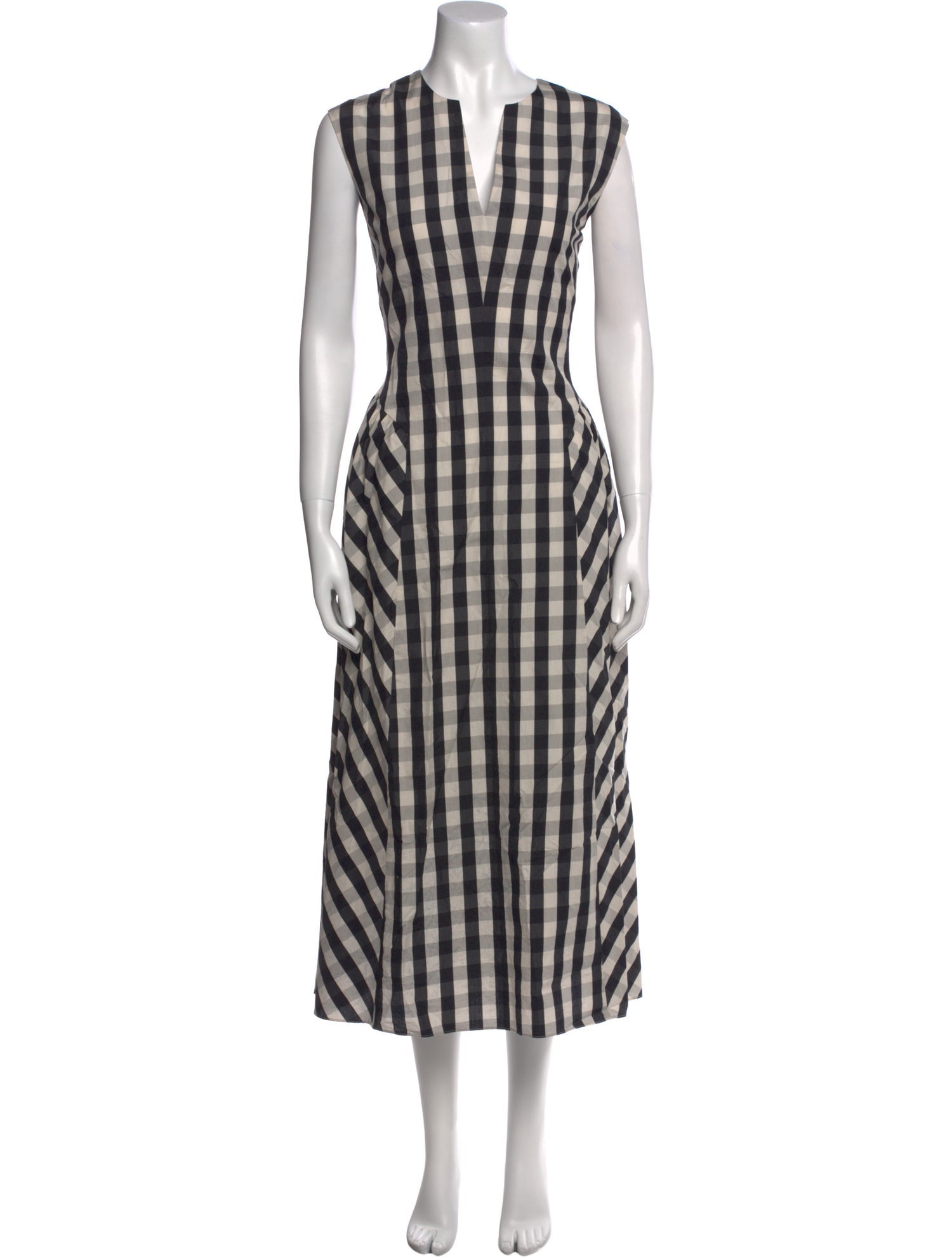 Tanya Taylor Plaid Print Long Dress