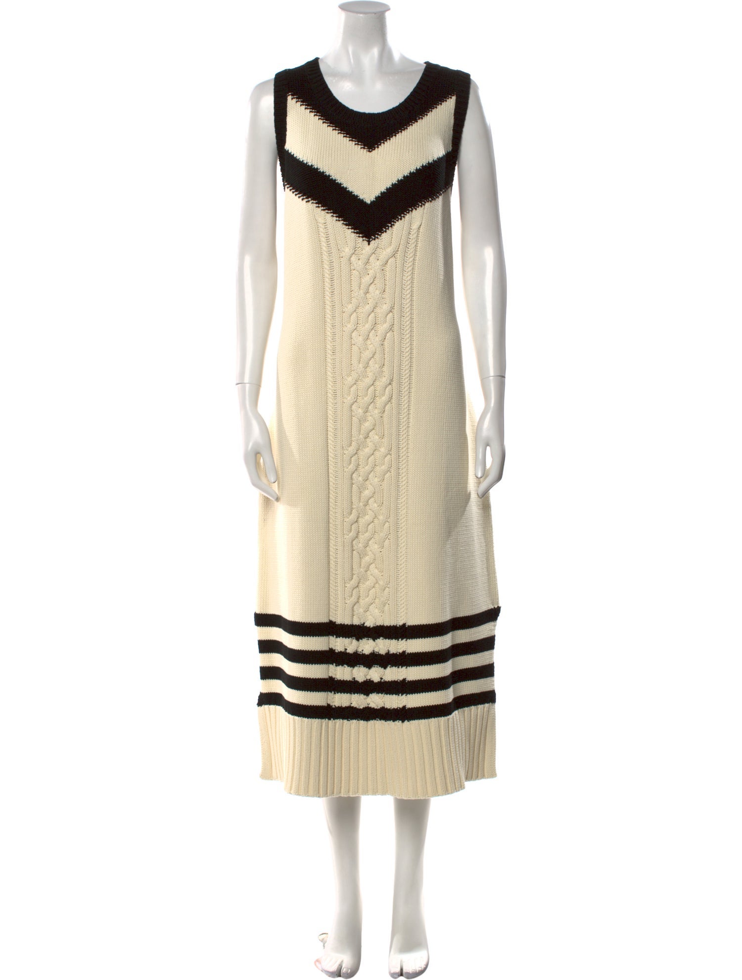 Tanya Taylor Striped Midi Length Dress