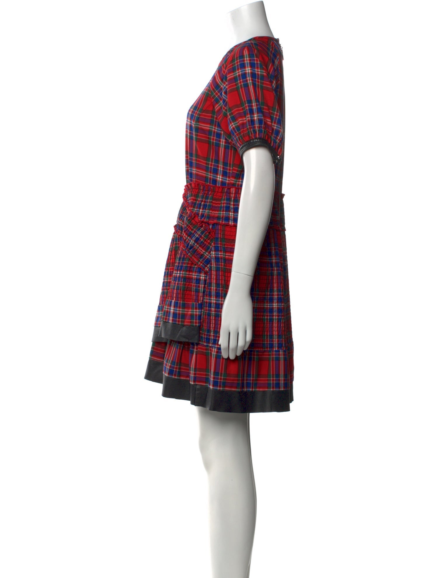 Tanya Taylor Plaid Print Mini Dress