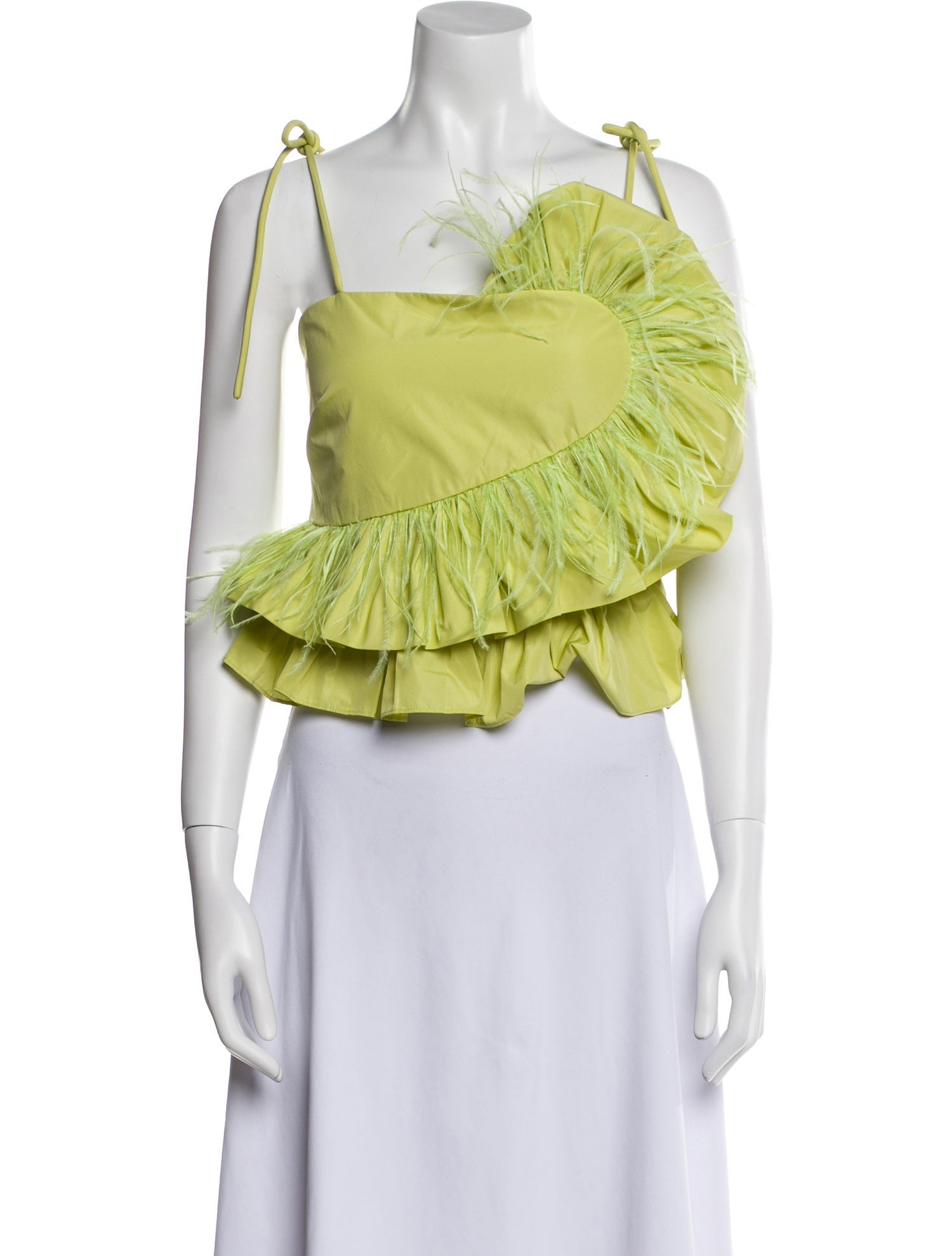 Tanya Taylor One-Shoulder Sleeveless Crop Top