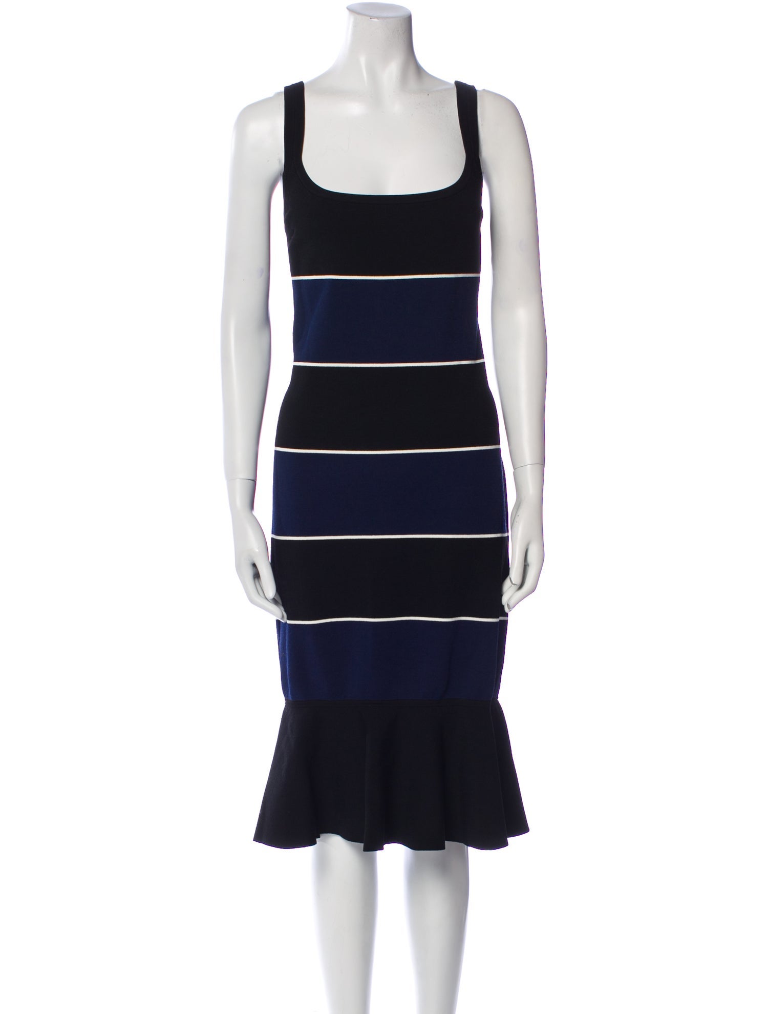 Tanya Taylor Striped Midi Length Dress