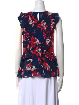 Tanya Taylor Silk Floral Print Blouse