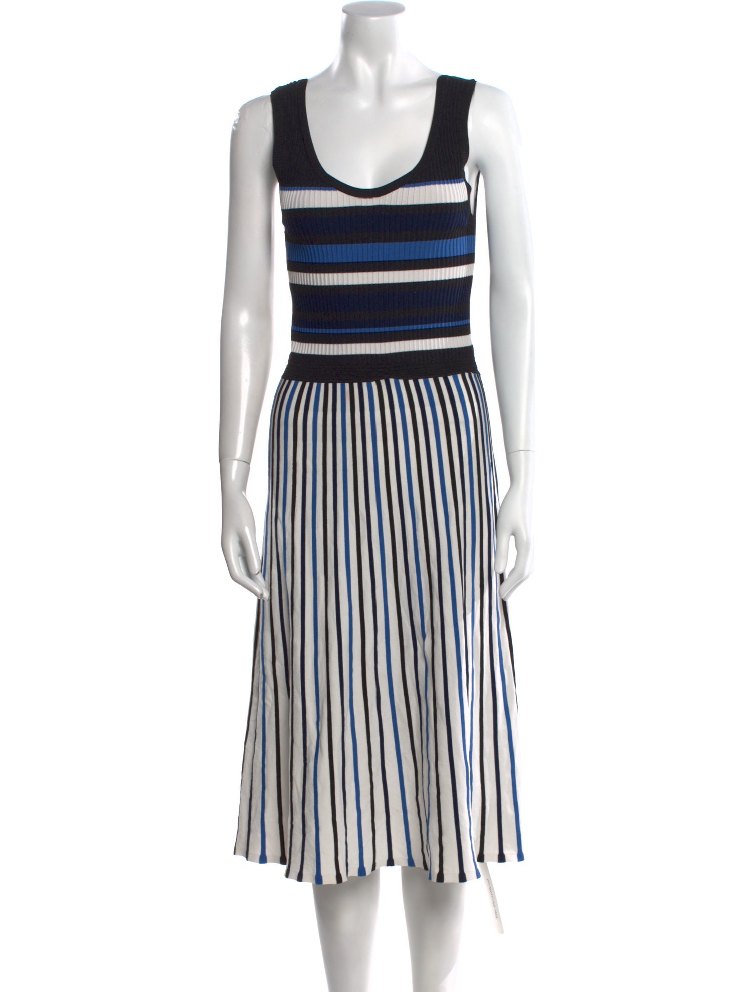 Tanya Taylor Striped Midi Length Dress