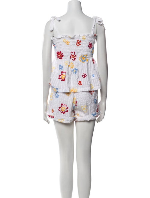 Tanya Taylor Printed Ruffle Embellishment Short Set