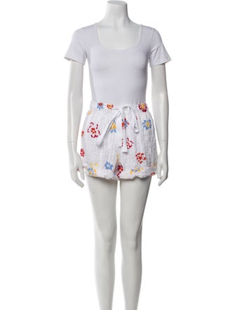 Tanya Taylor Printed Ruffle Embellishment Short Set