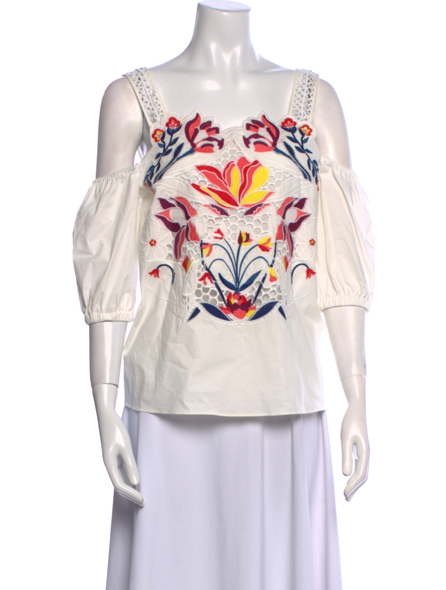 Tanya Taylor Printed Square Neckline Top