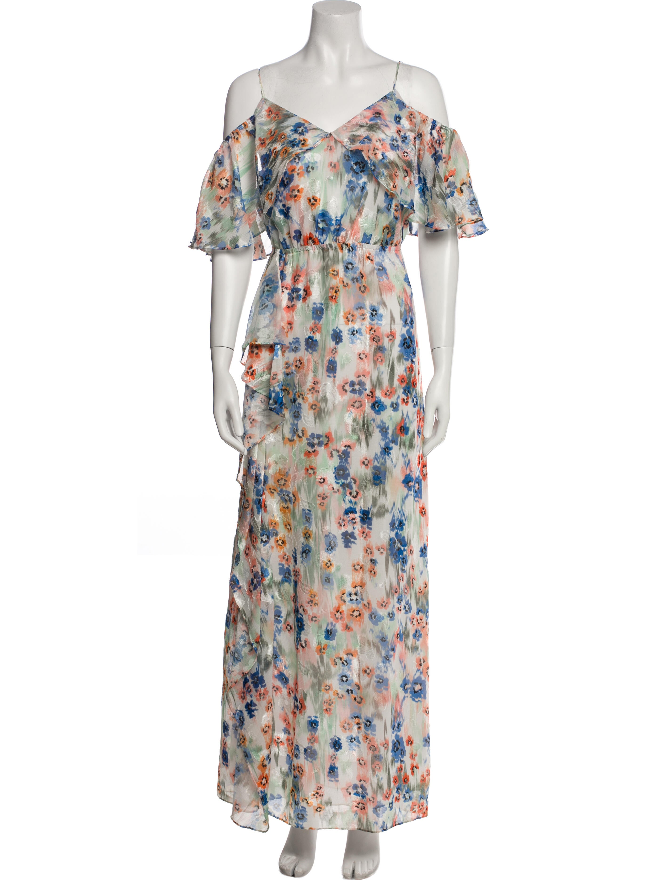 Tanya Taylor Floral Print Long Dress