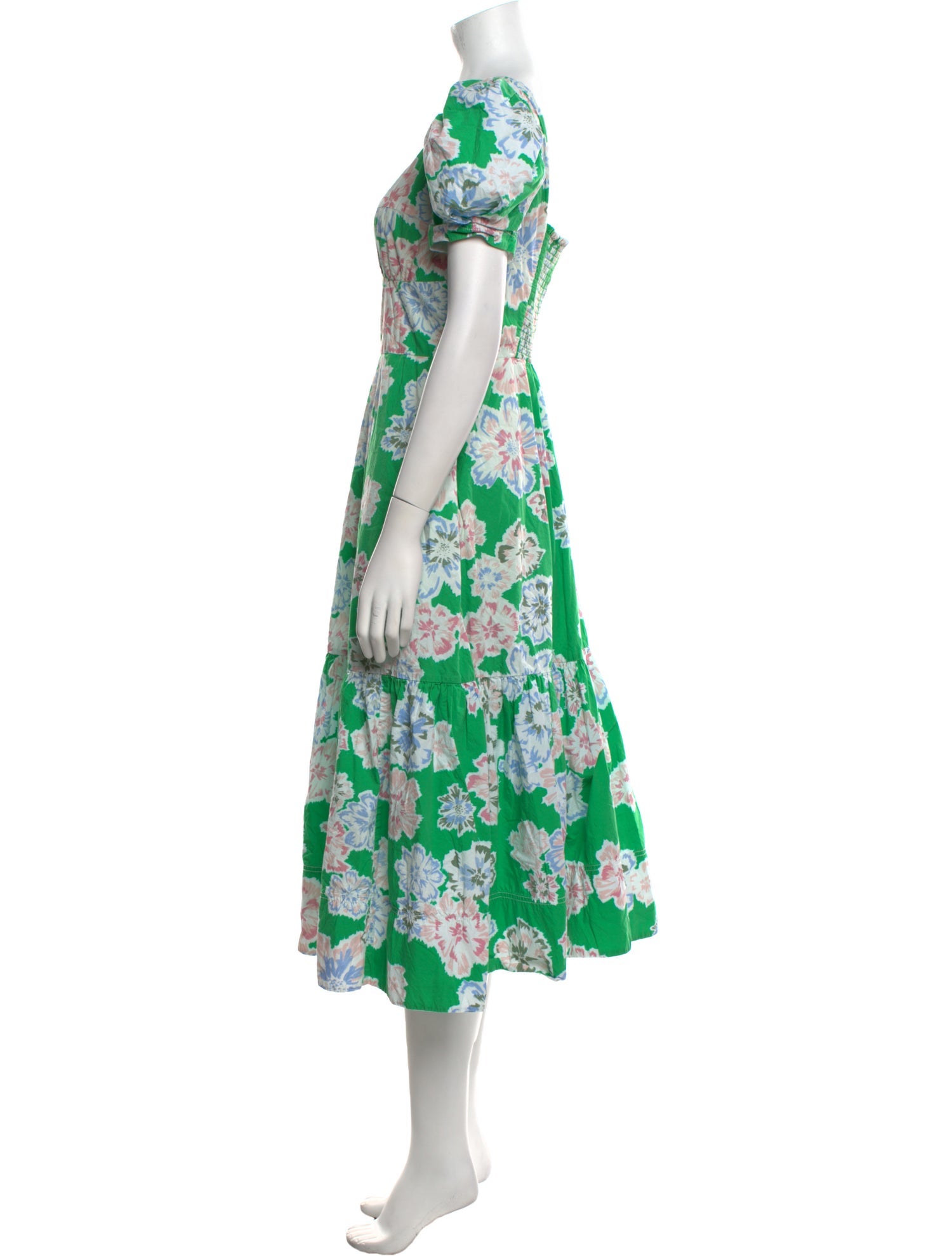 Tanya Taylor Floral Print Midi Length Dress
