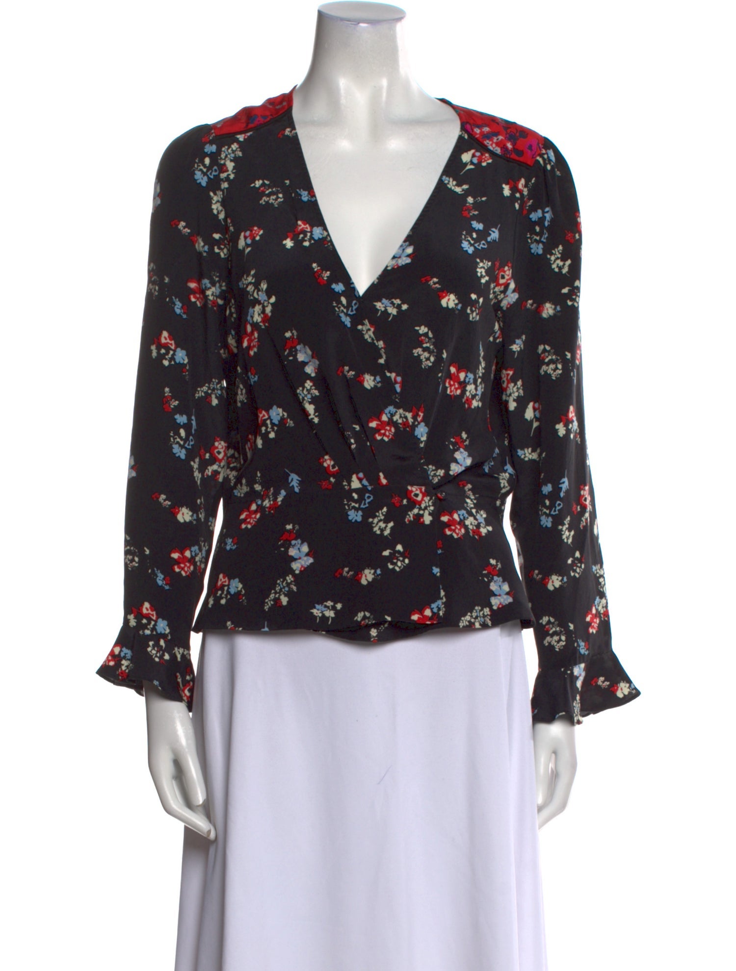 Tanya Taylor Silk Floral Print Blouse