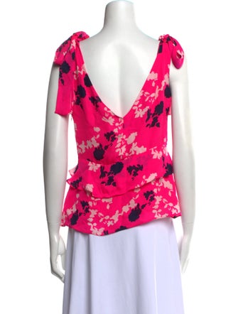 Tanya Taylor Silk Floral Print Blouse