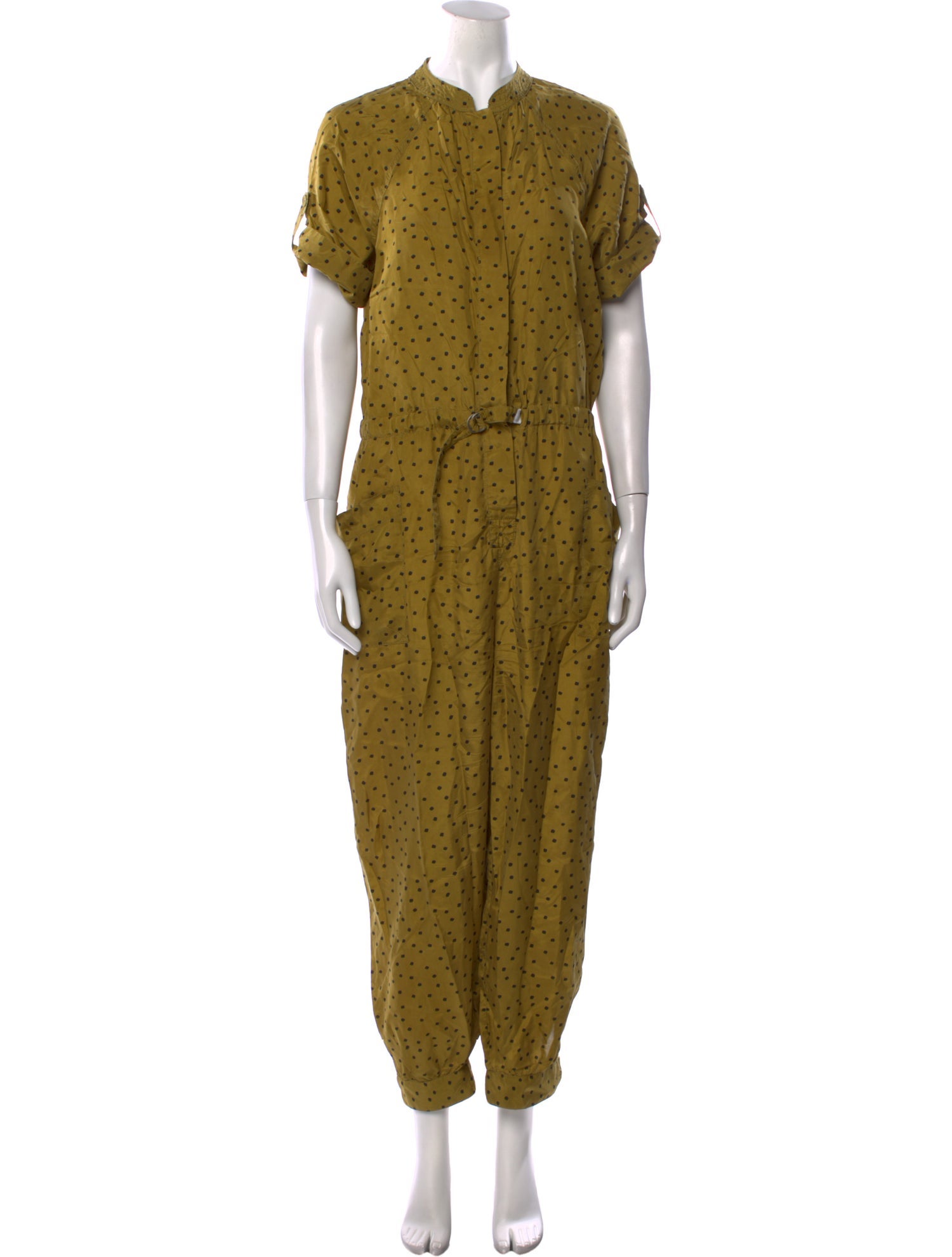 Tanya Taylor Silk Polka Dot Print Jumpsuit