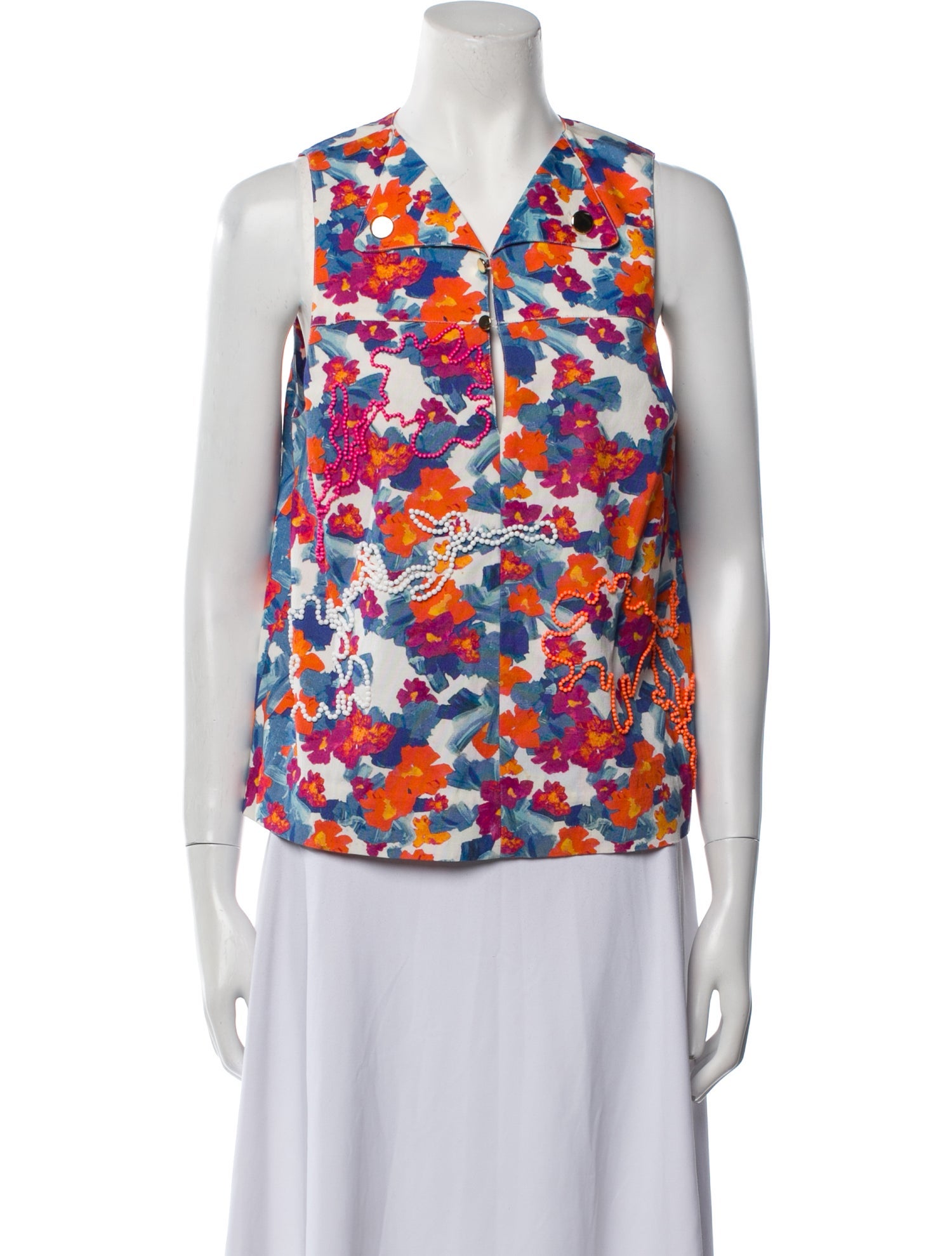 Tanya Taylor Printed V-Neck Blouse