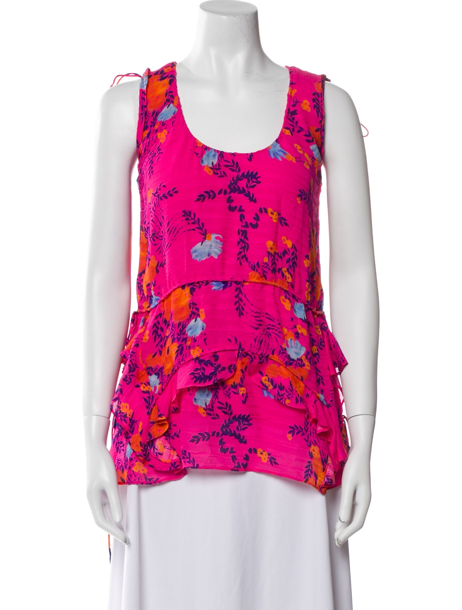 Tanya Taylor Silk Floral Print Top