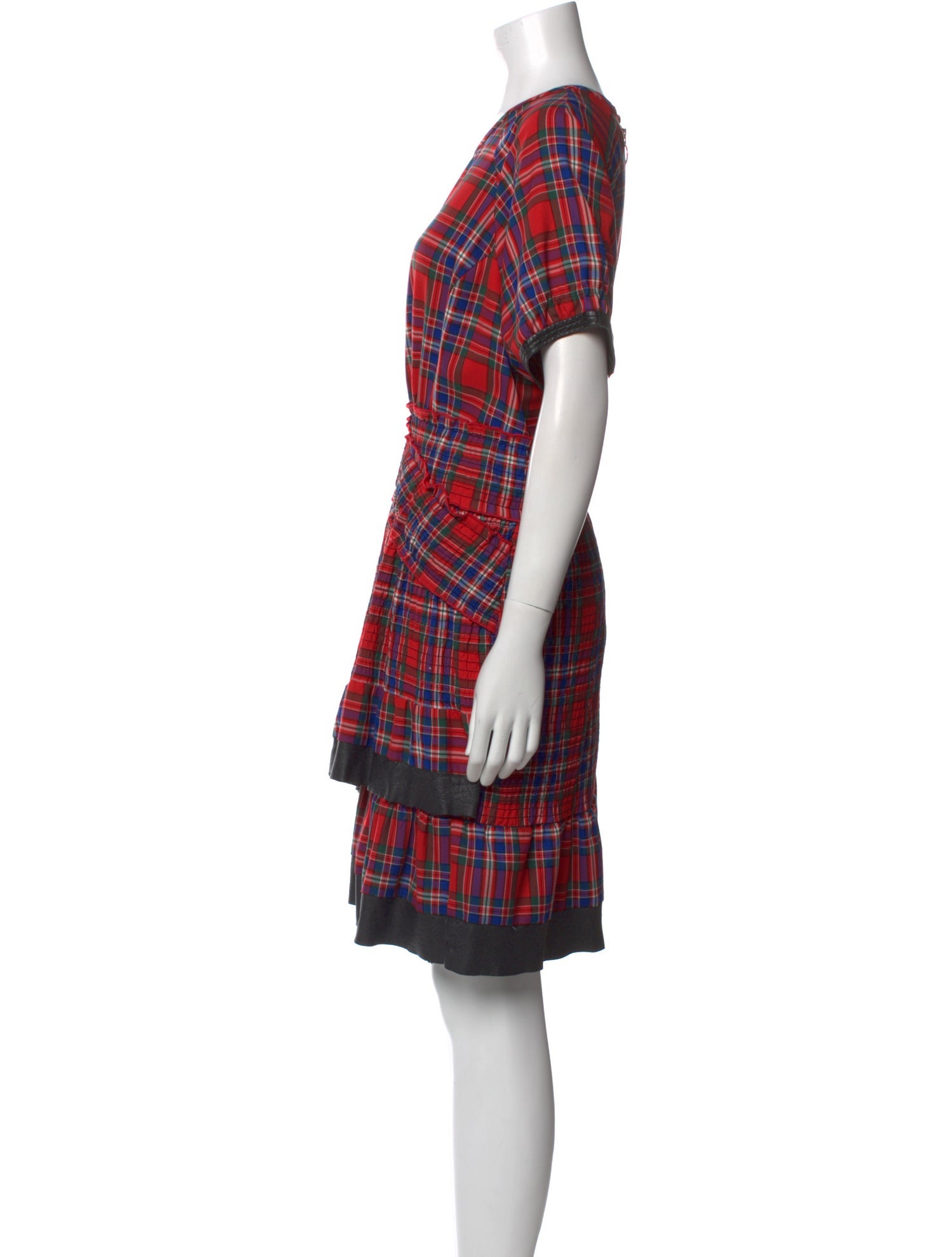 Tanya Taylor Plaid Print Mini Dress
