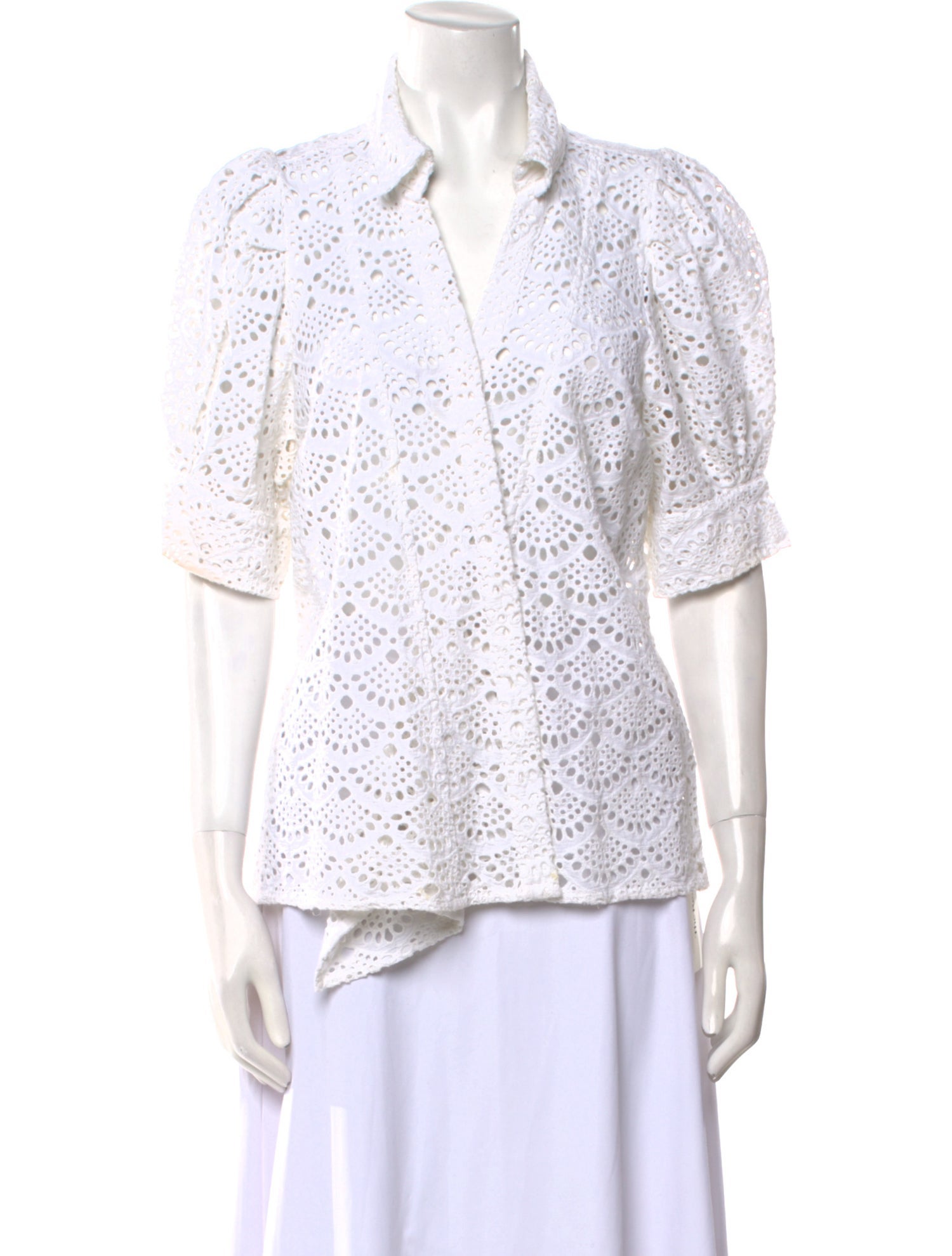 Tanya Taylor Short Sleeve Button-Up Top