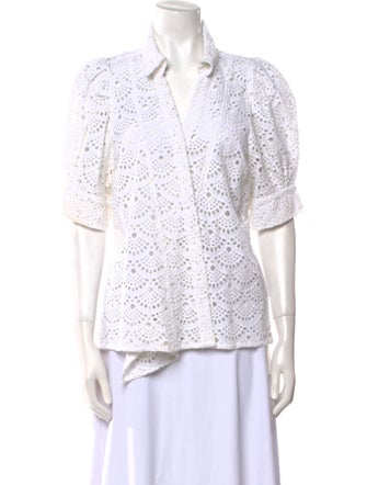 Tanya Taylor Short Sleeve Button-Up Top