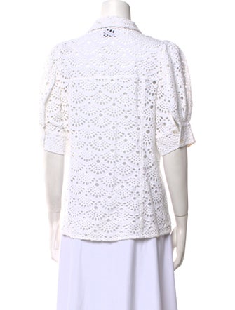 Tanya Taylor Short Sleeve Button-Up Top