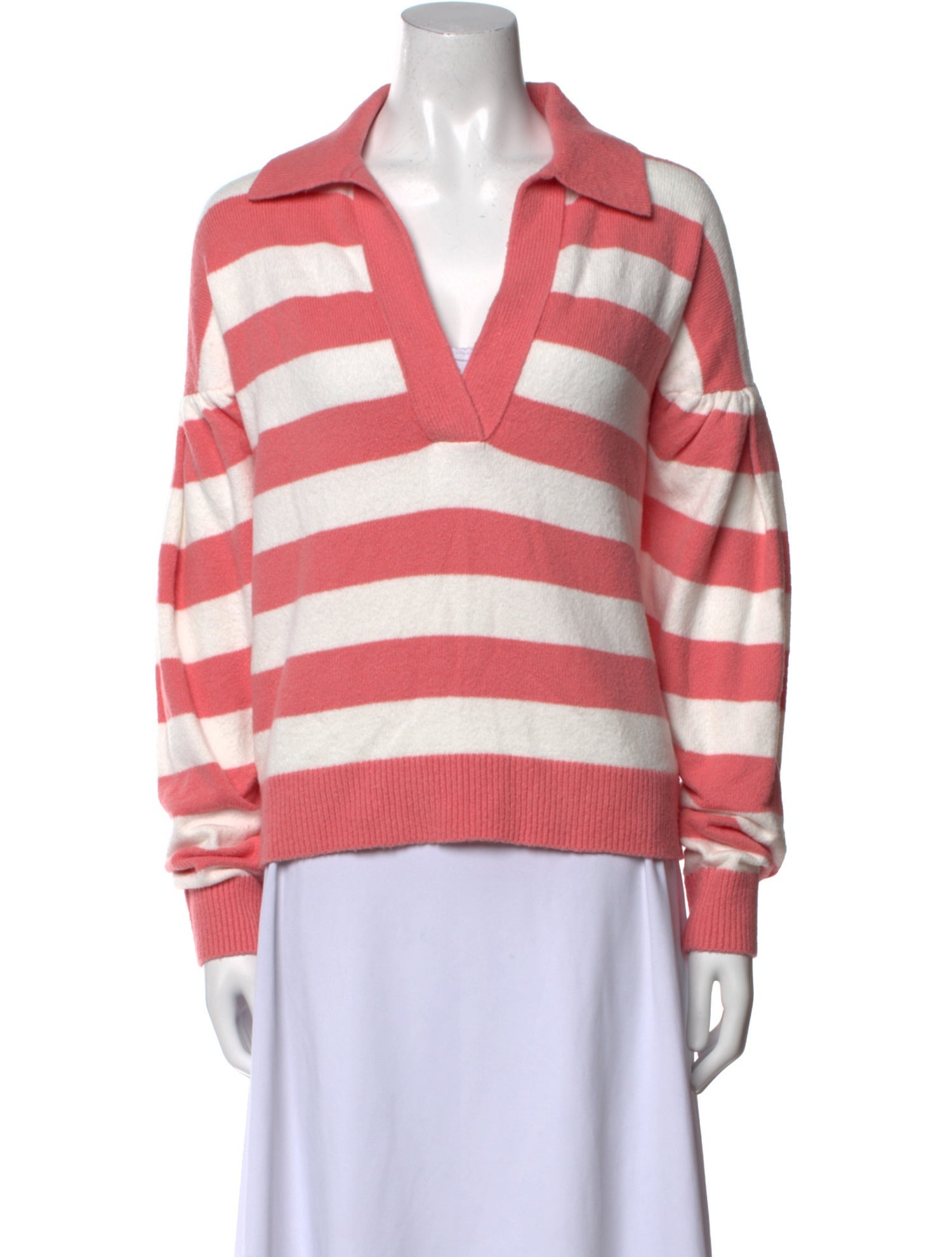 Tanya Taylor Striped V-Neck Sweatshirt w/ Tags