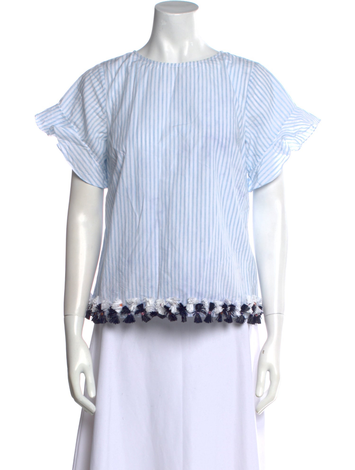 Tanya Taylor Striped Crew Neck Top