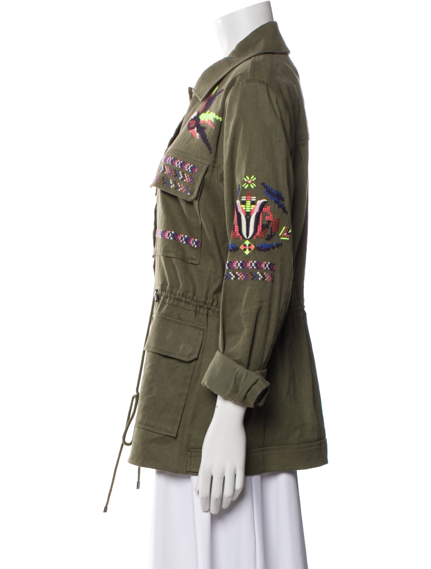 Tanya Taylor Linen Graphic Print Utility Jacket