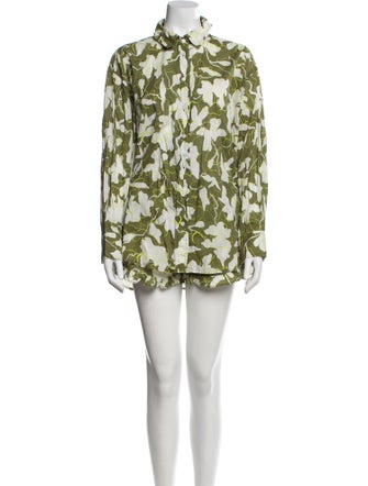 Tanya Taylor Printed Ruffle Embellishment Short Set