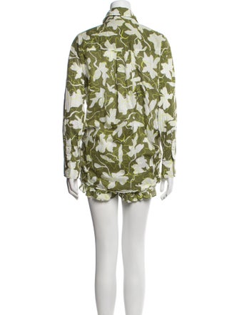 Tanya Taylor Printed Ruffle Embellishment Short Set