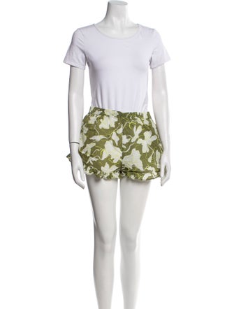 Tanya Taylor Printed Ruffle Embellishment Short Set