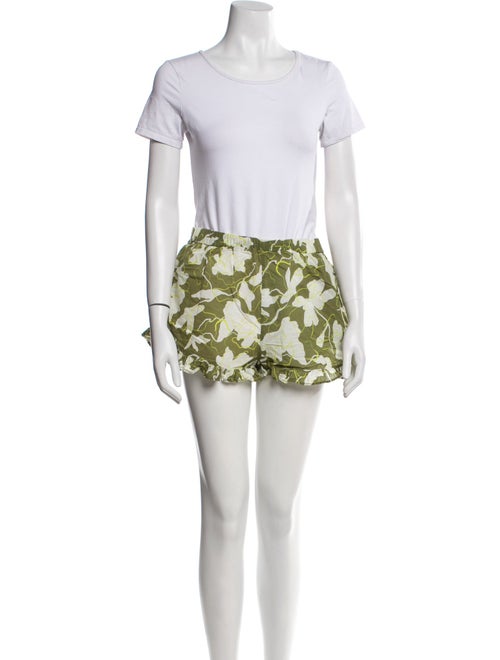 Tanya Taylor Printed Ruffle Embellishment Short Set