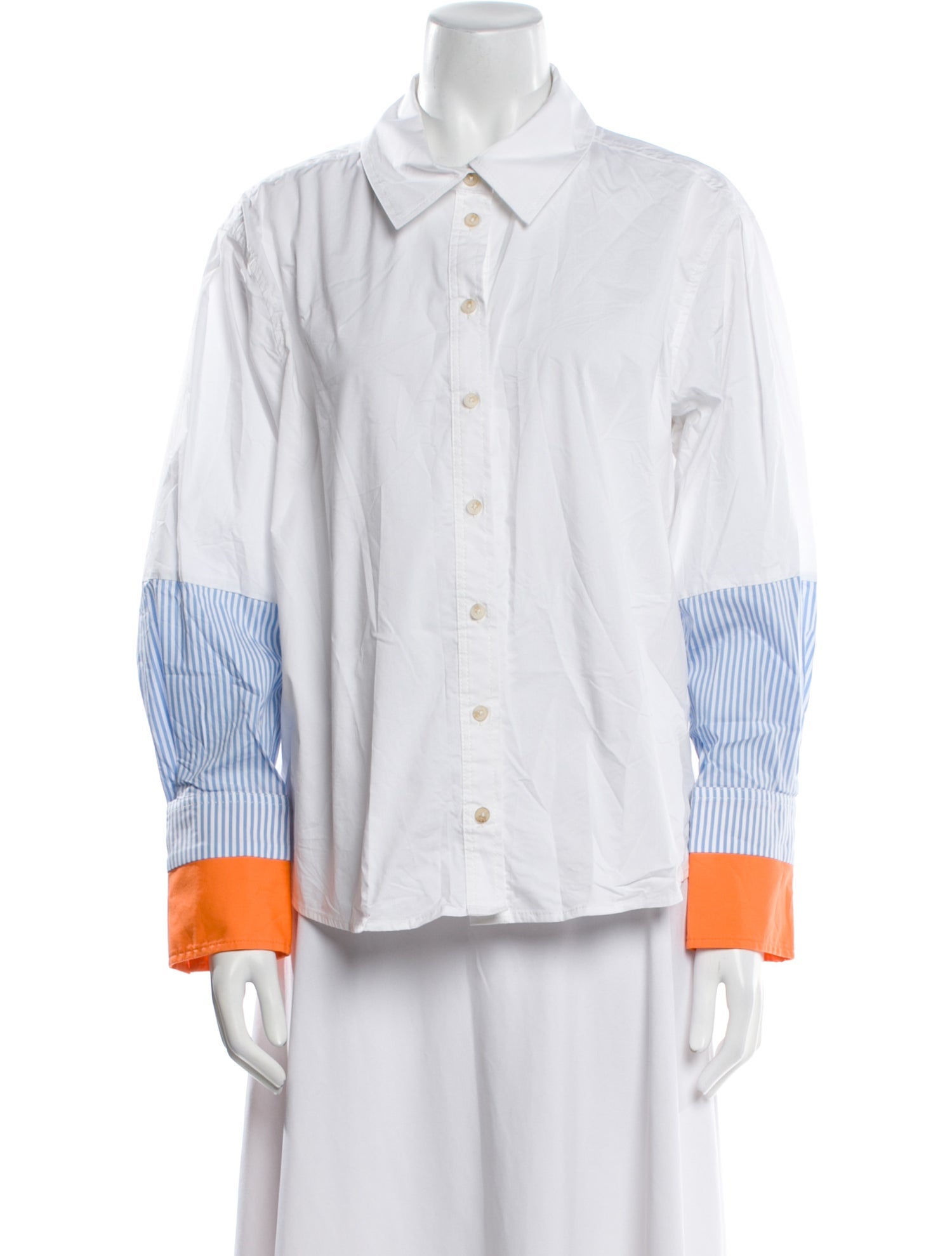 Tanya Taylor Striped Long Sleeve Button-Up Top