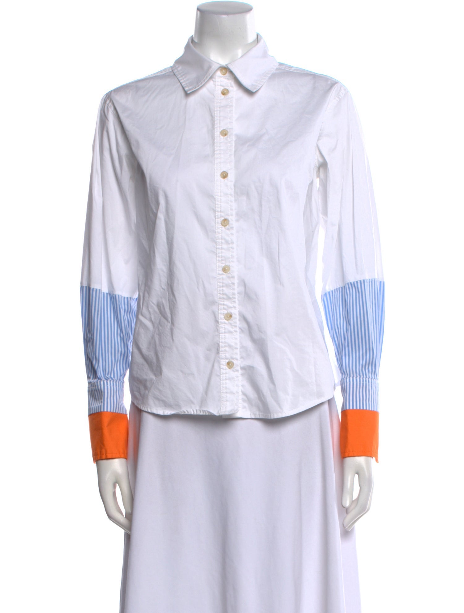 Tanya Taylor Striped Long Sleeve Button-Up Top