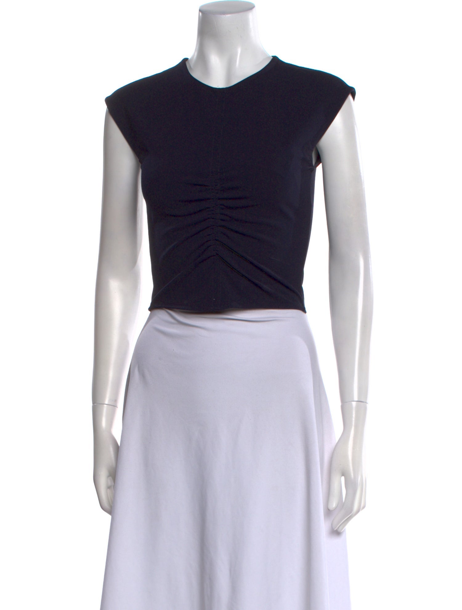 Tanya Taylor Crew Neck Short Sleeve Crop Top