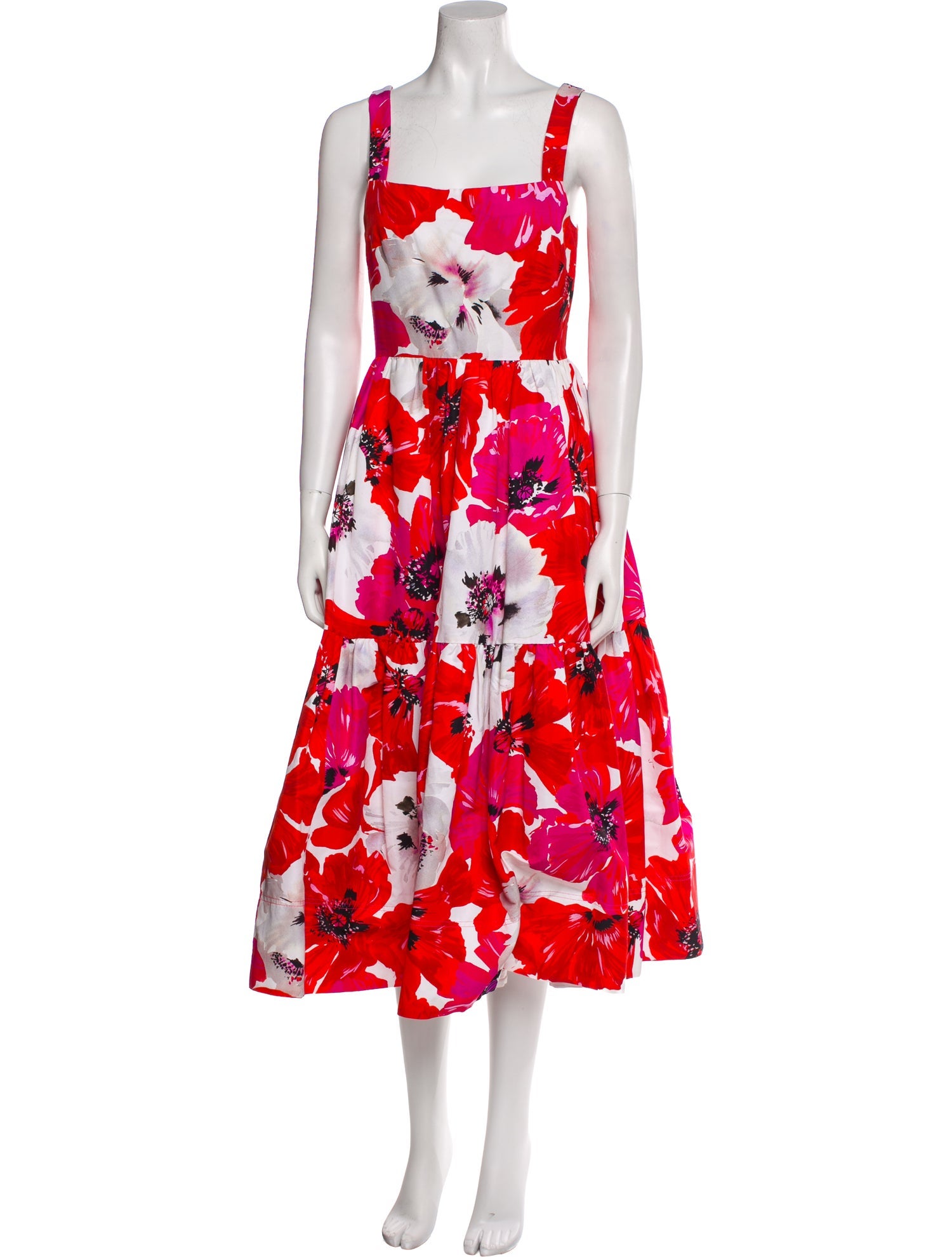 Tanya Taylor Floral Print Midi Length Dress