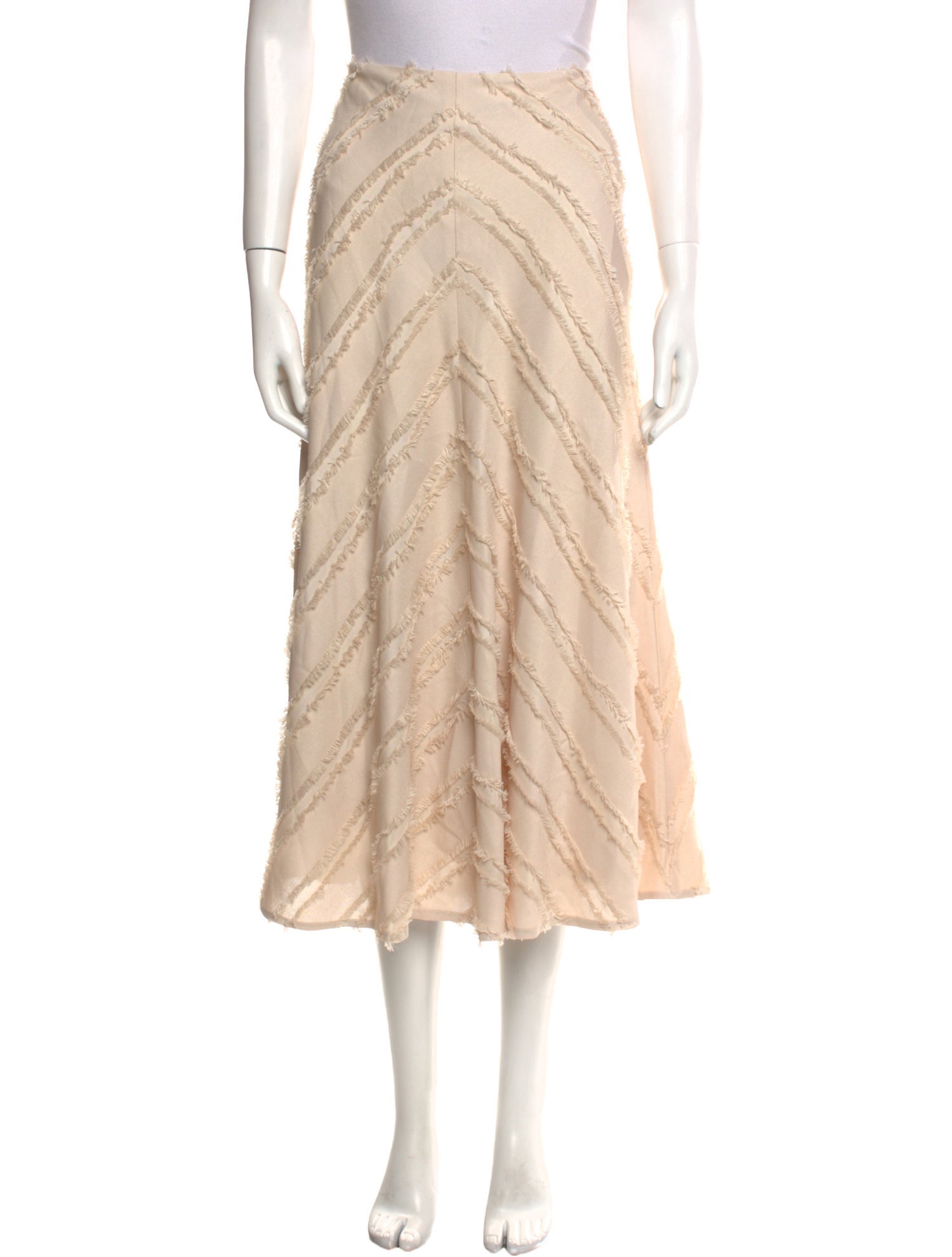 Tanya Taylor Fringe Trim Accent Midi Length Skirt w/ Tags