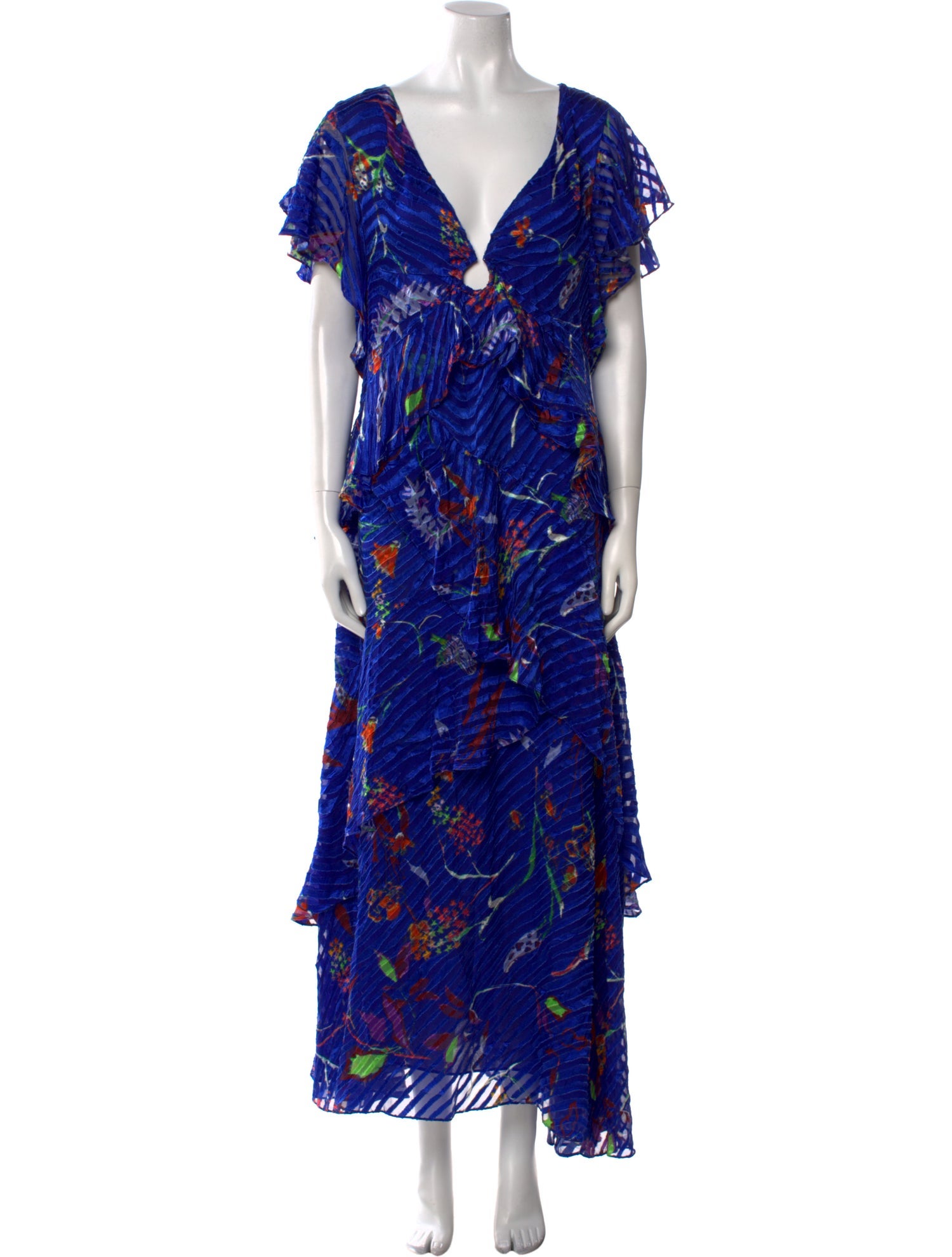 Tanya Taylor Floral Print Long Dress