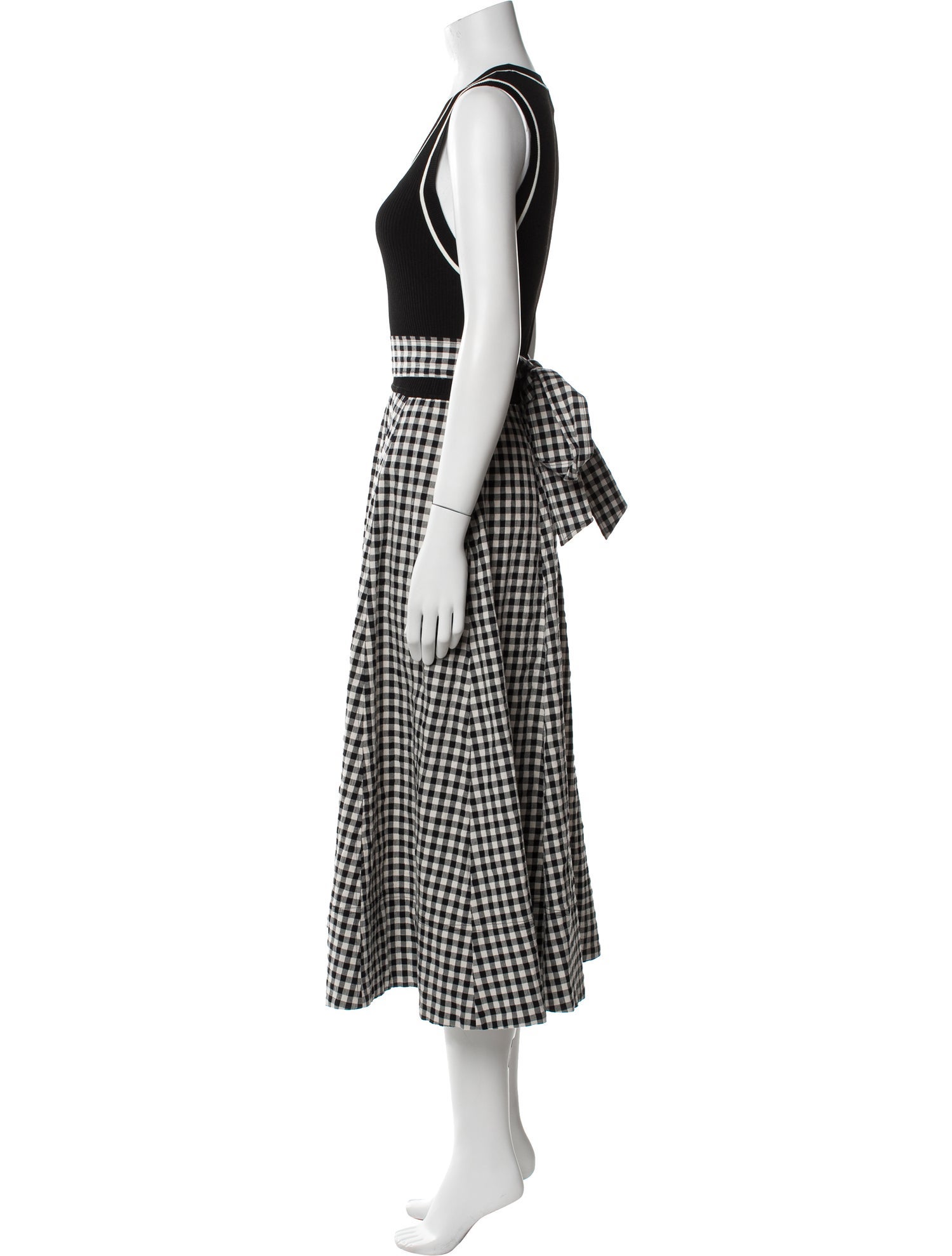 Tanya Taylor Plaid Print Long Dress