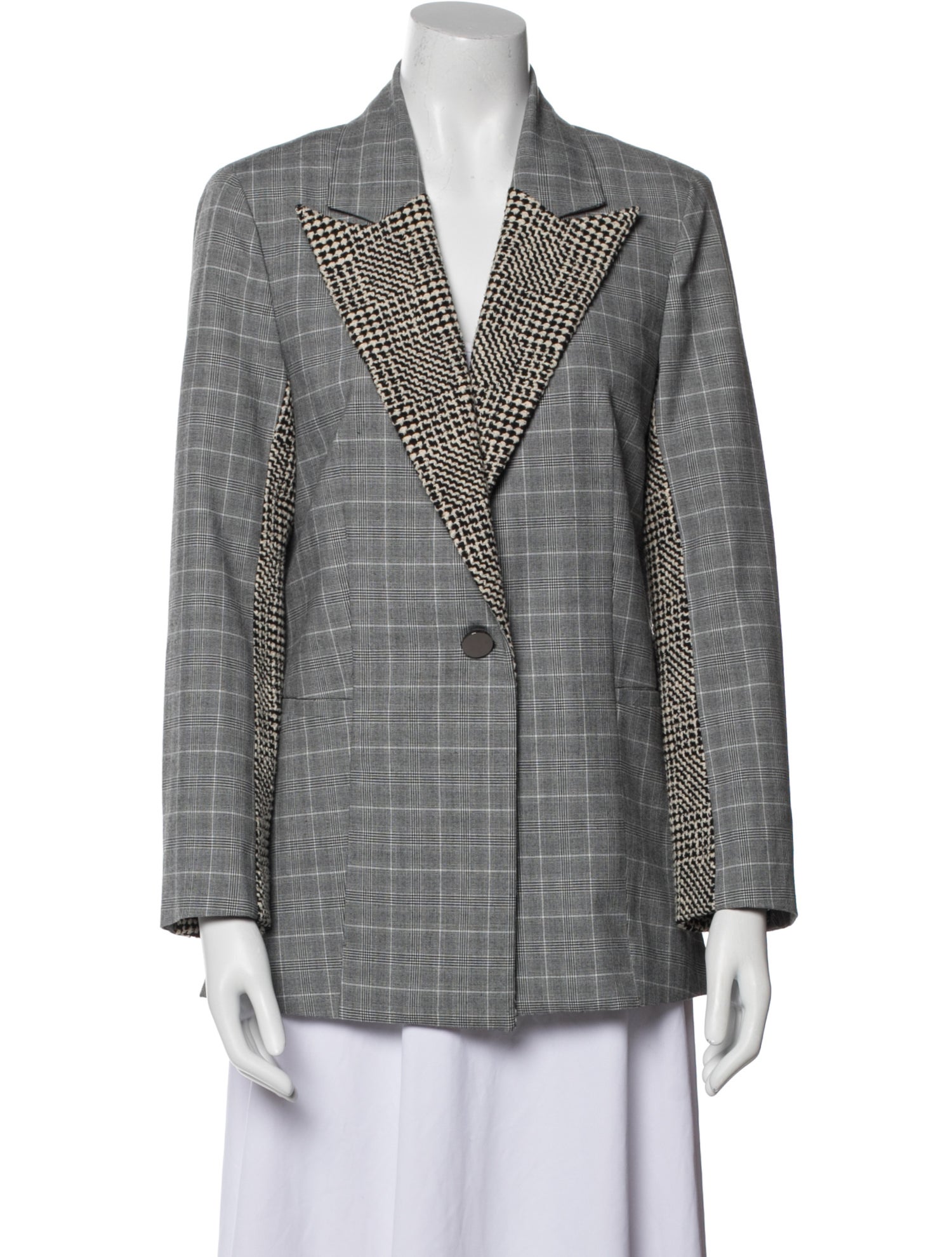 Tanya Taylor Plaid Print Blazer
