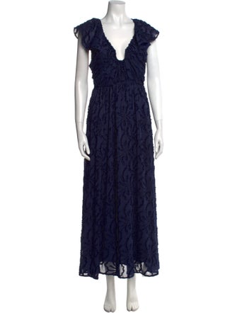 Tanya Taylor V-Neck Long Dress