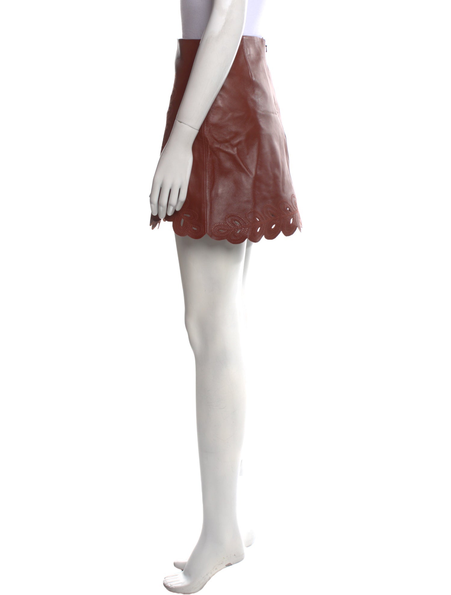 Tanya Taylor Lamb Leather Mini Skirt