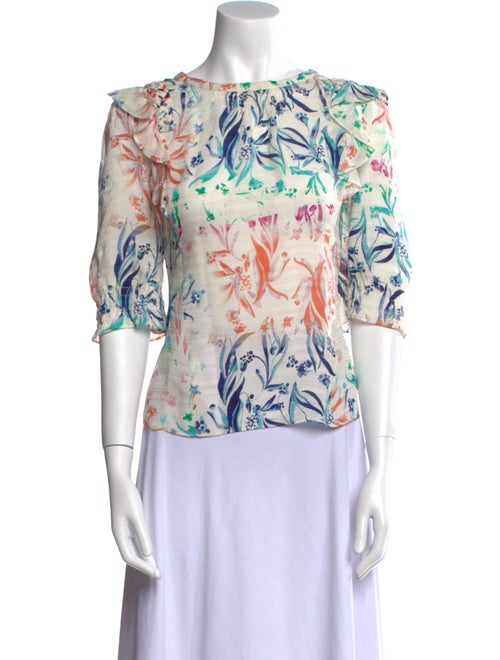 Tanya Taylor Silk Floral Print Top