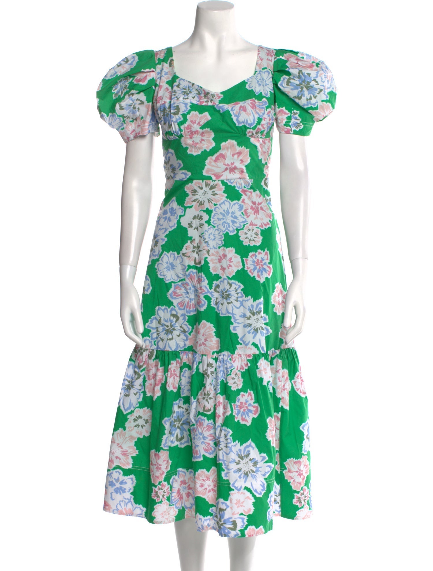 Tanya Taylor Floral Print Midi Length Dress