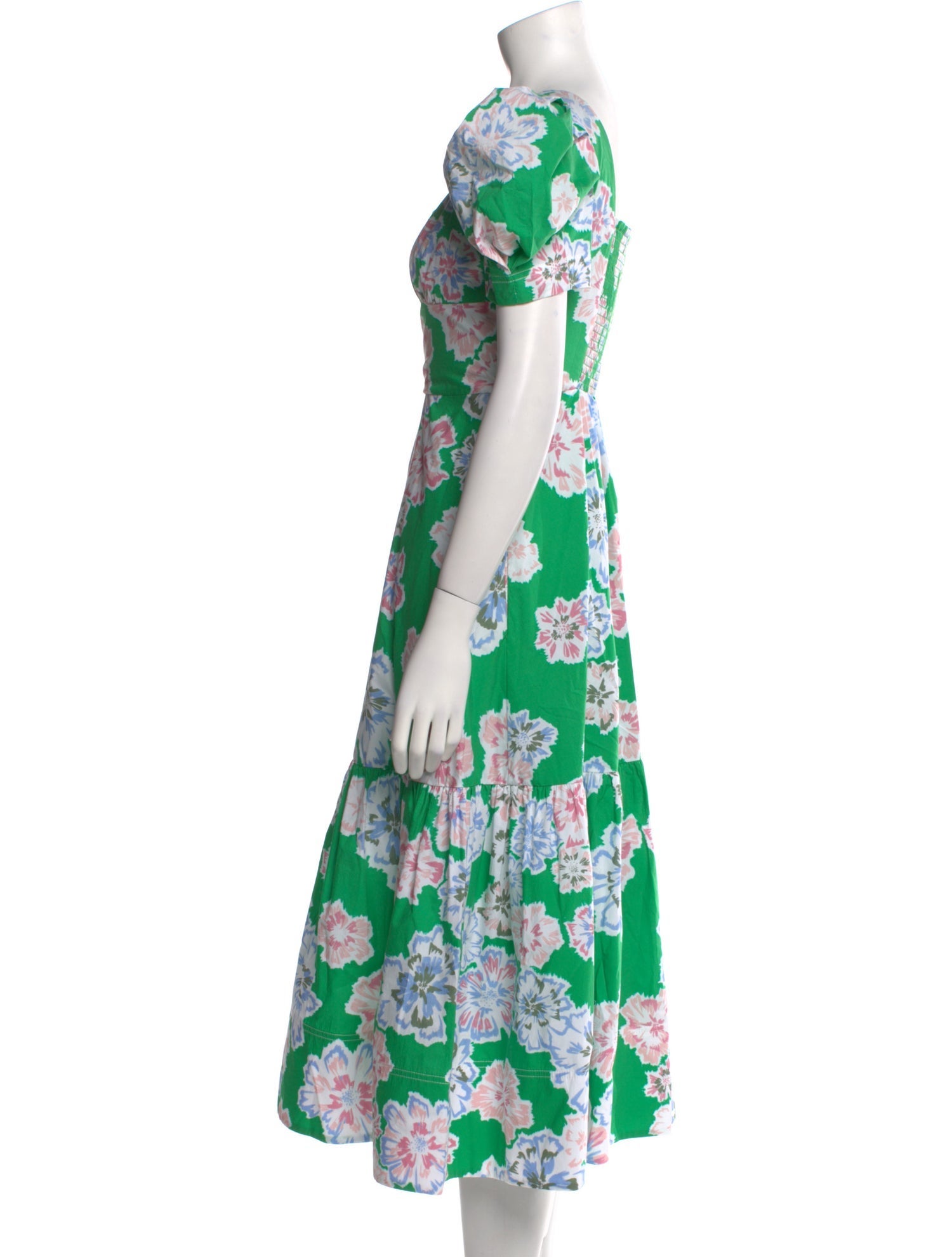 Tanya Taylor Floral Print Midi Length Dress