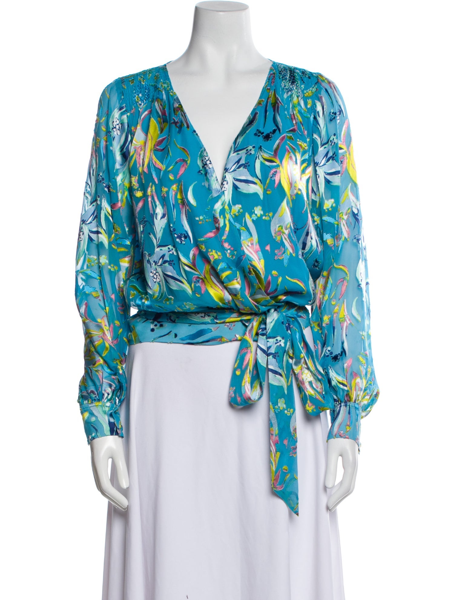 Tanya Taylor Floral Print V-Neck Blouse