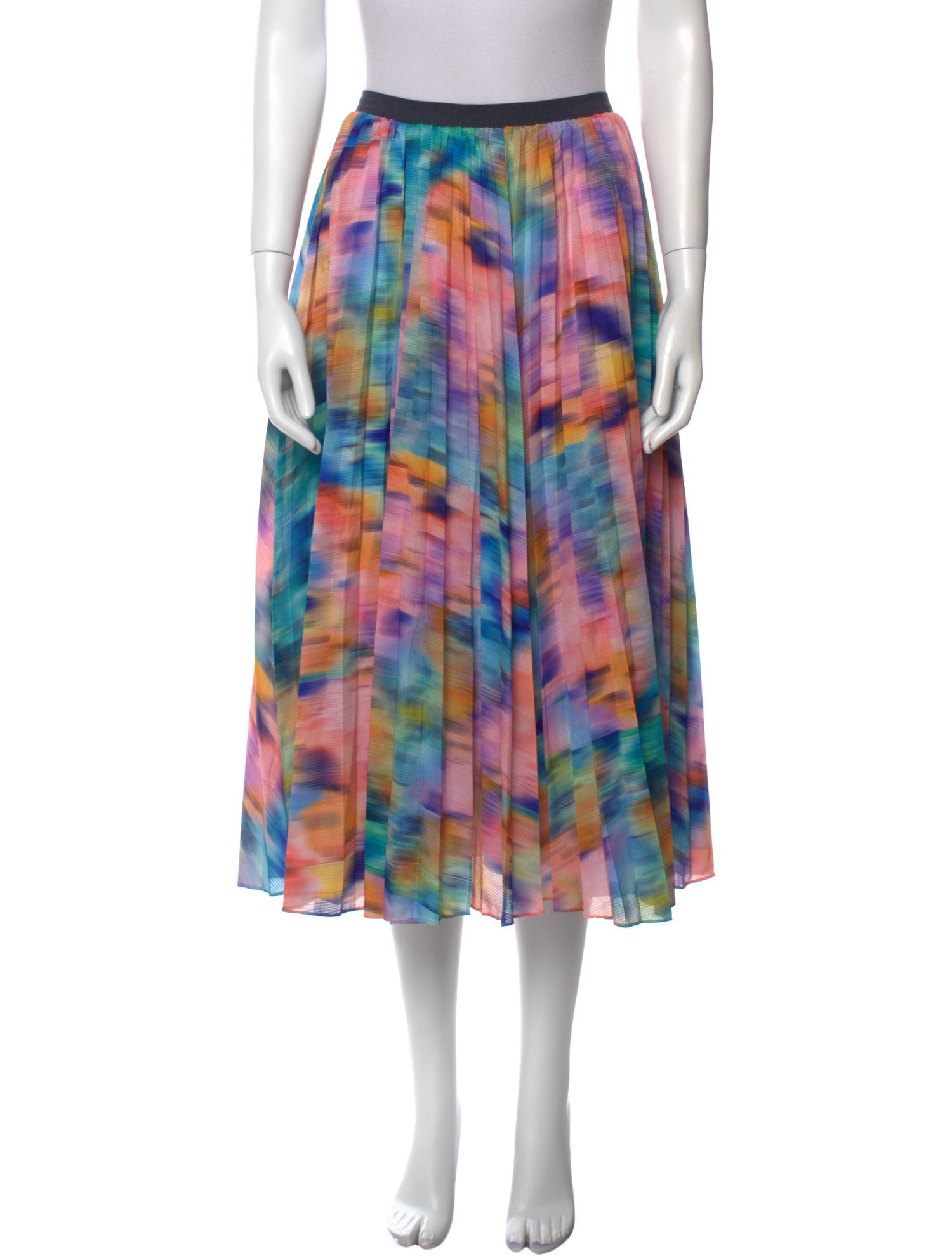 Tanya Taylor Tie-Dye Print Midi Length Skirt